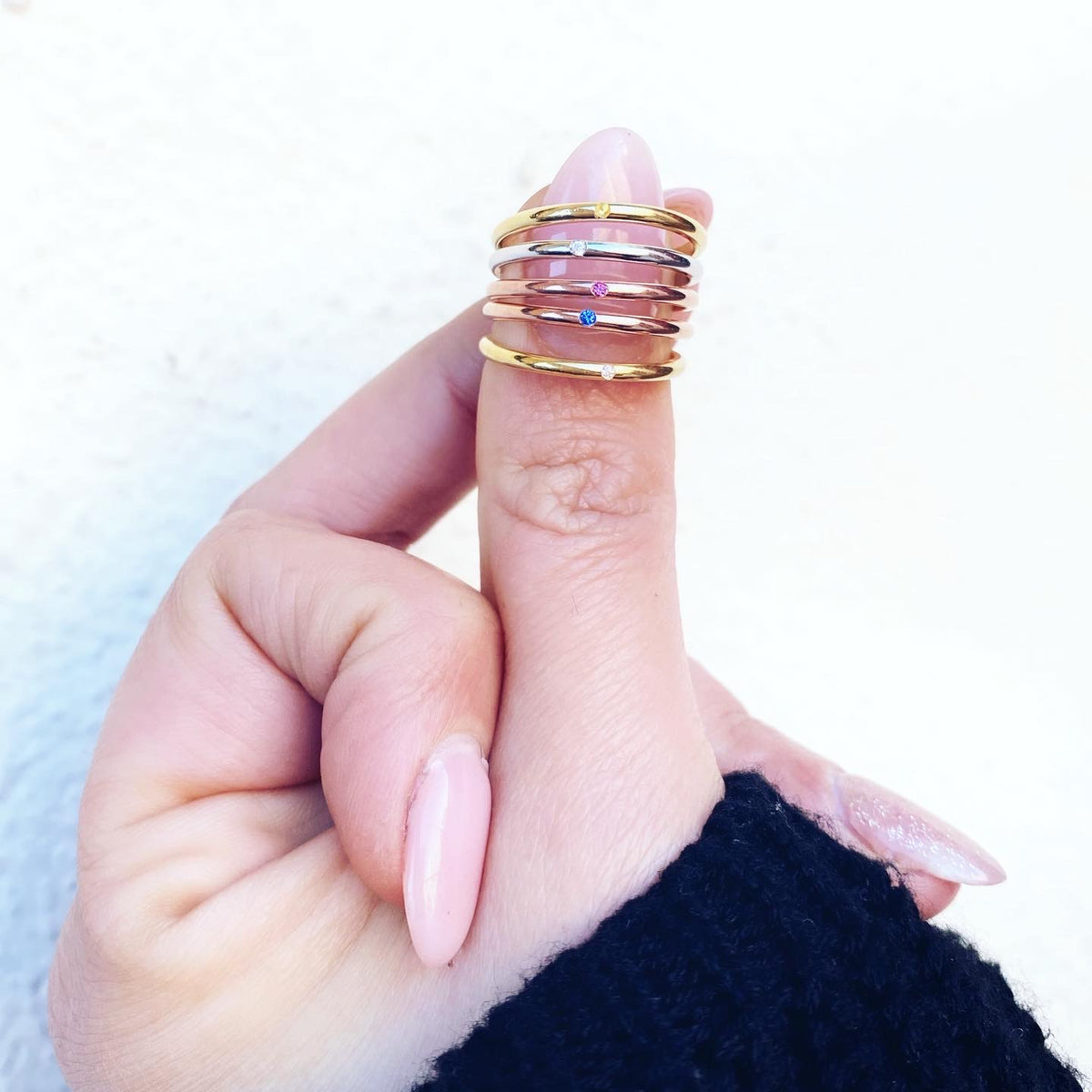 Mini fedine brillante incastonato