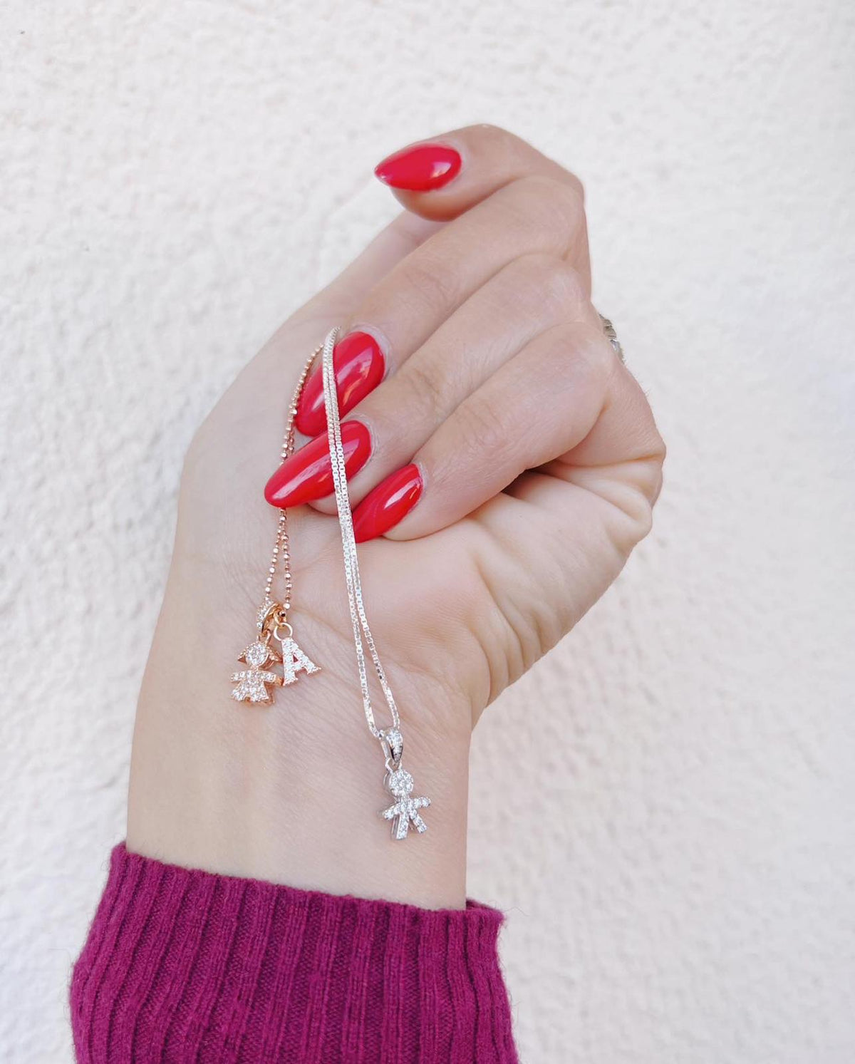 Collana bebè diamantato pendente