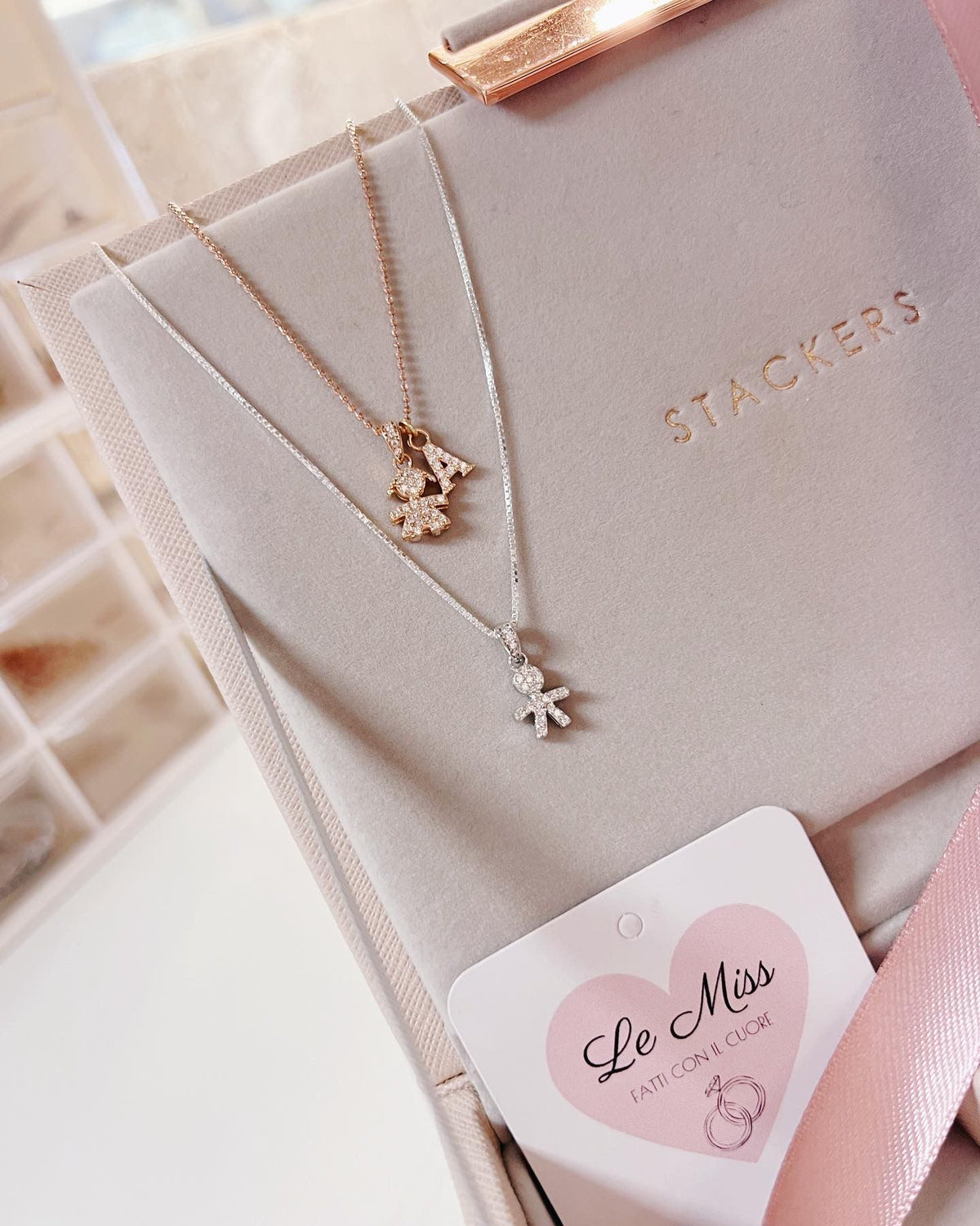 Collana bebè diamantato pendente
