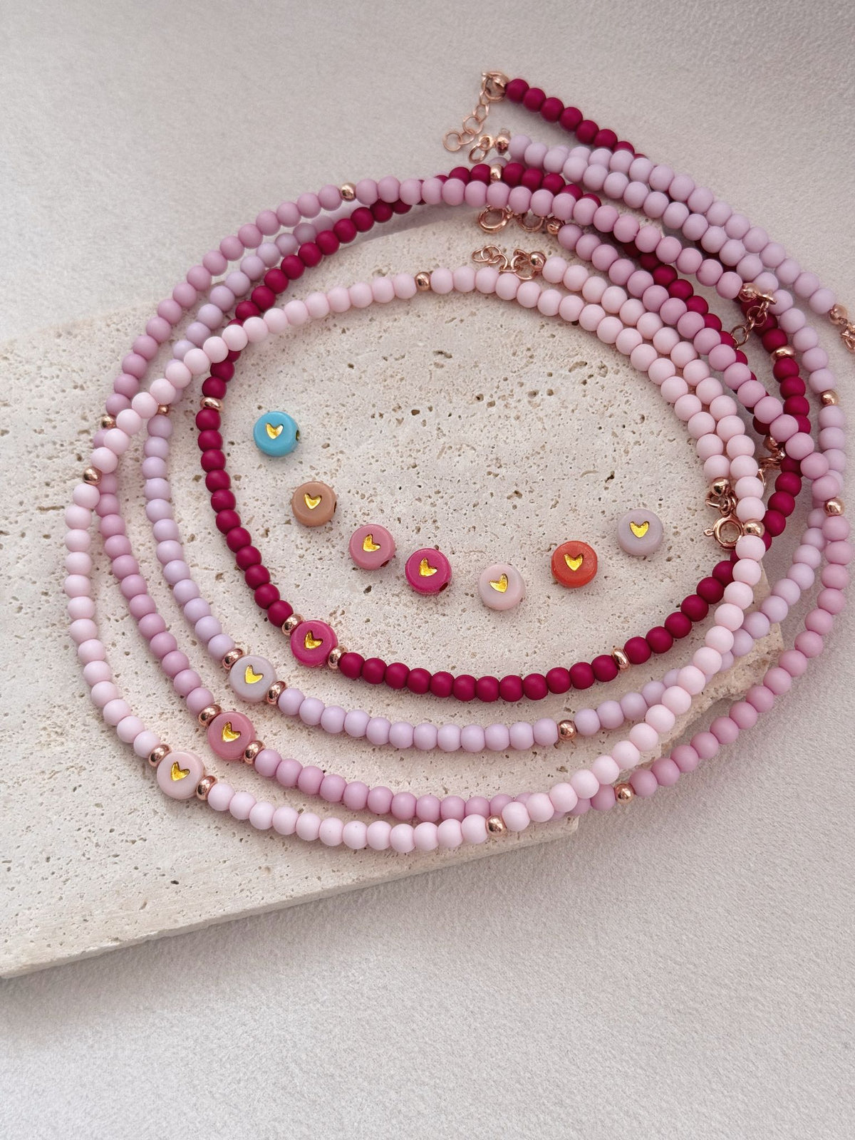 Collana rainbow connettore tondo cuore