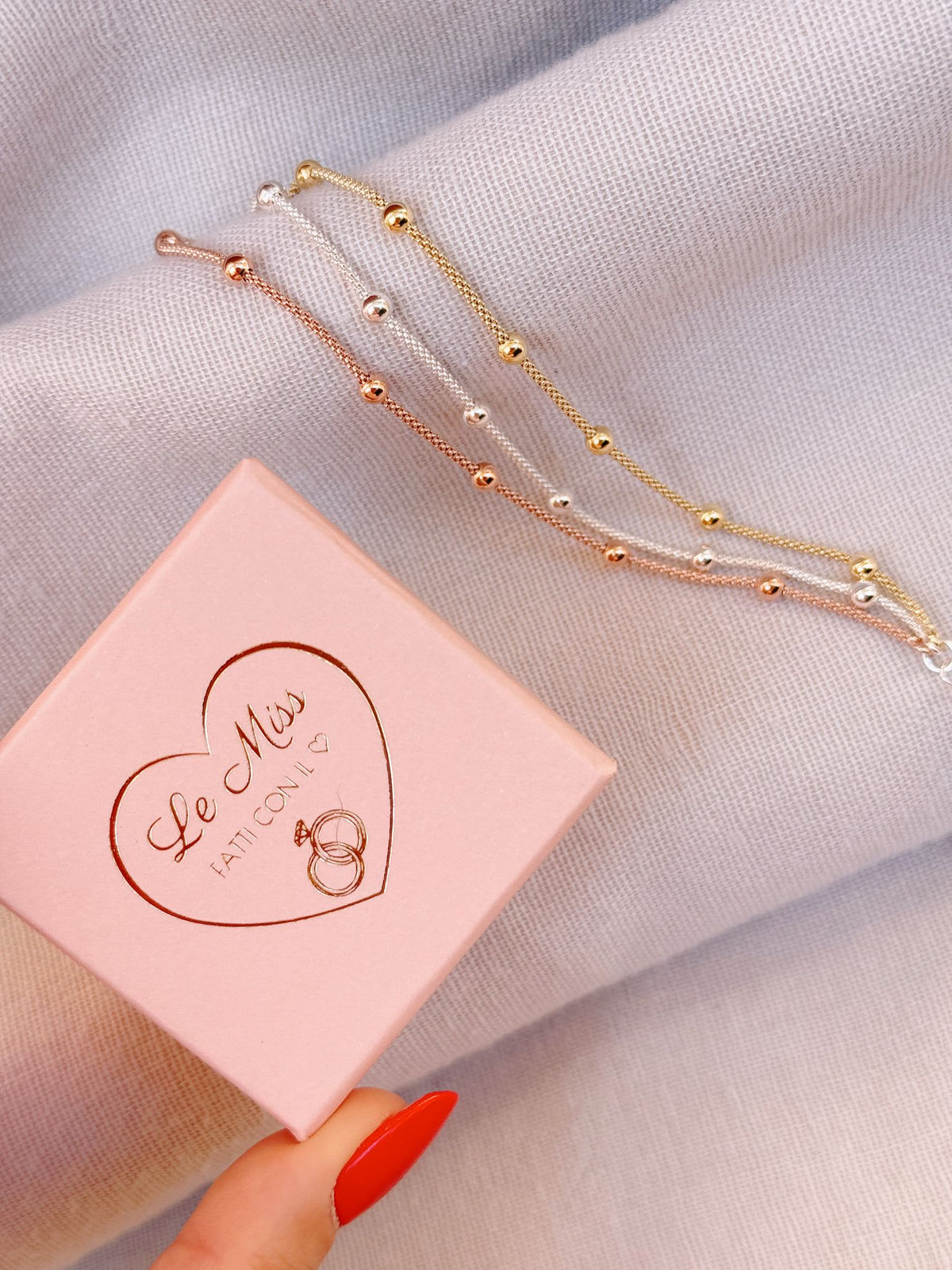 Bracciale tris diamantato mix sfere