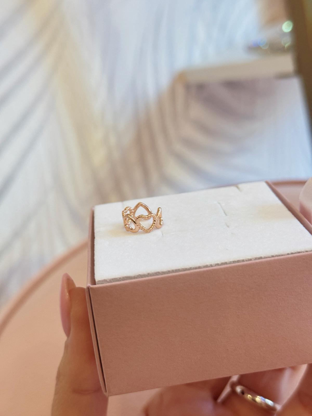 Ear cuff cuori vuoti rigati e lisci