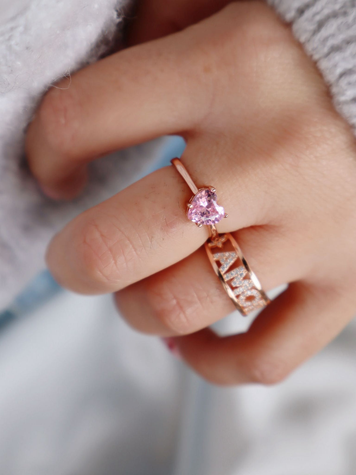 Anello heart pink