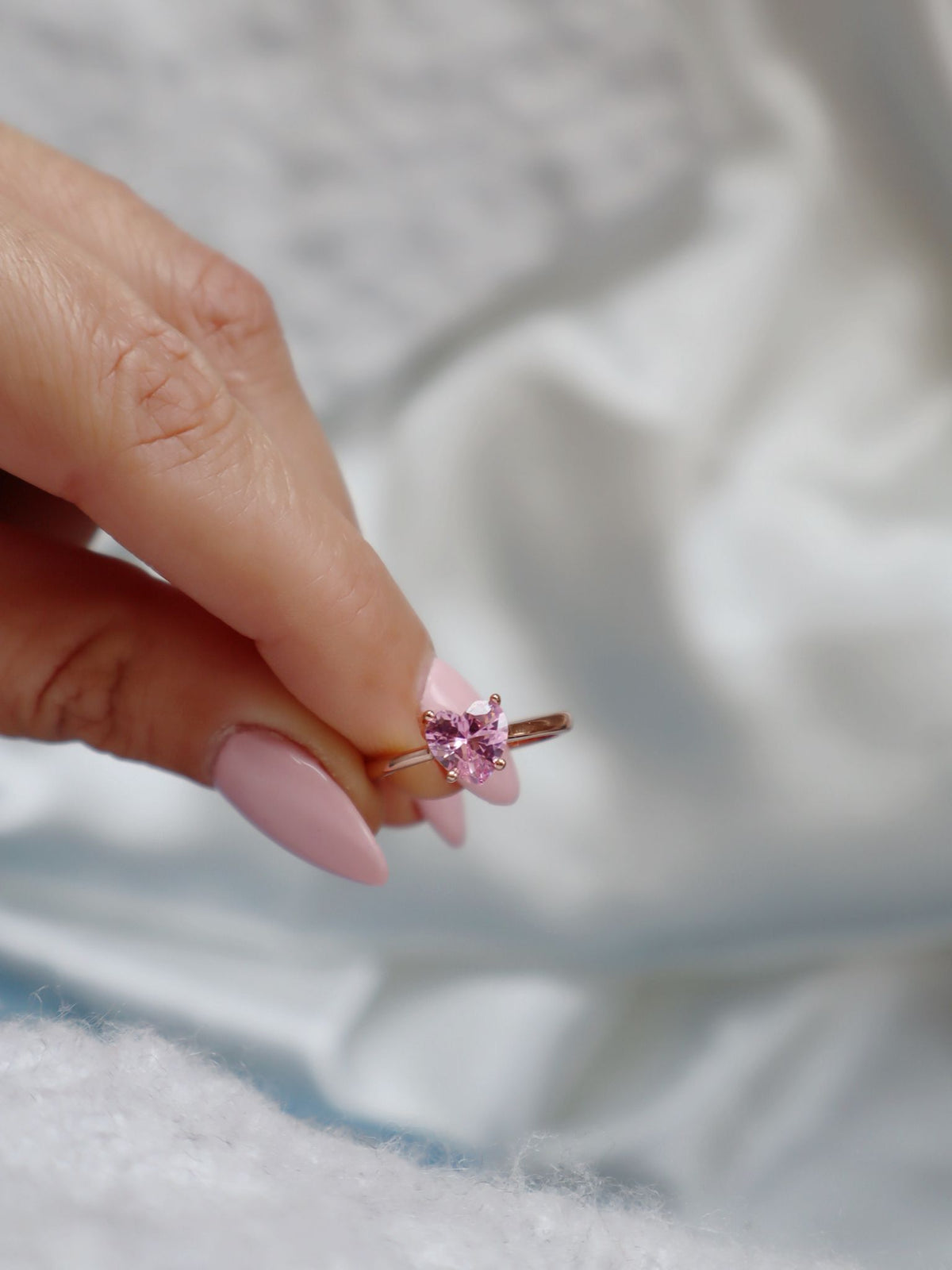 Anello heart pink