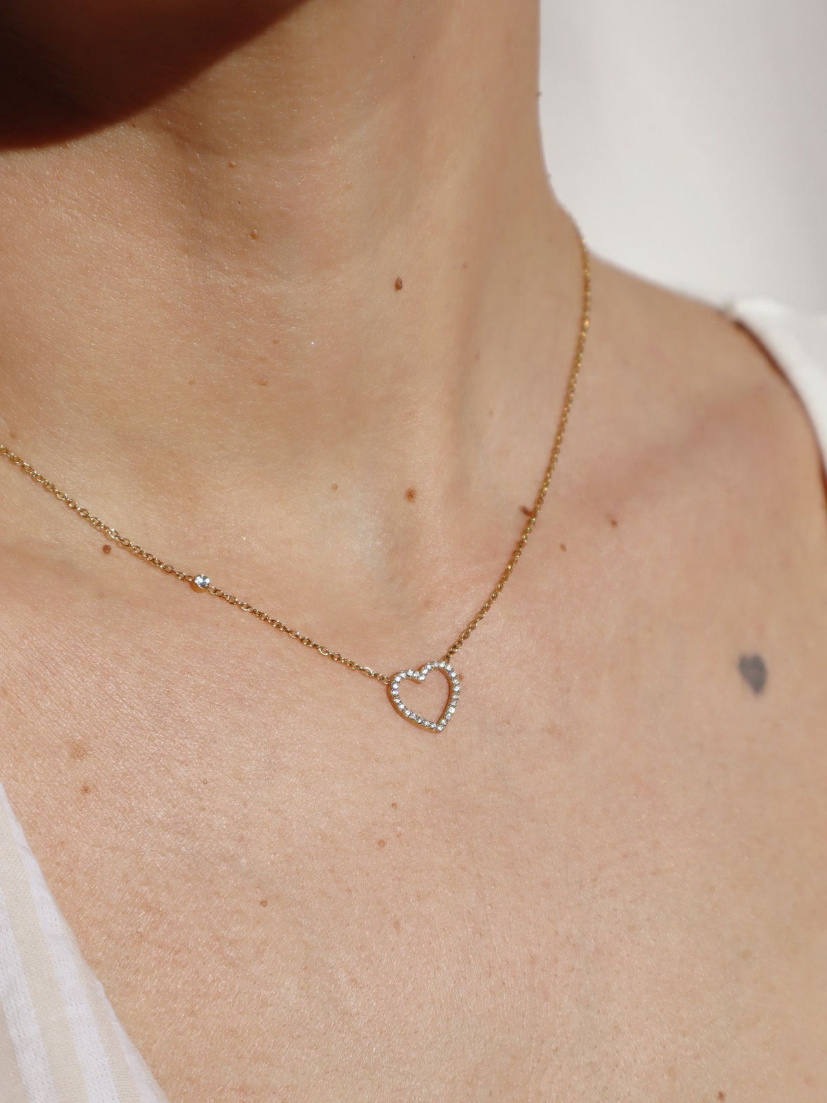 Collana cuore e punto luce