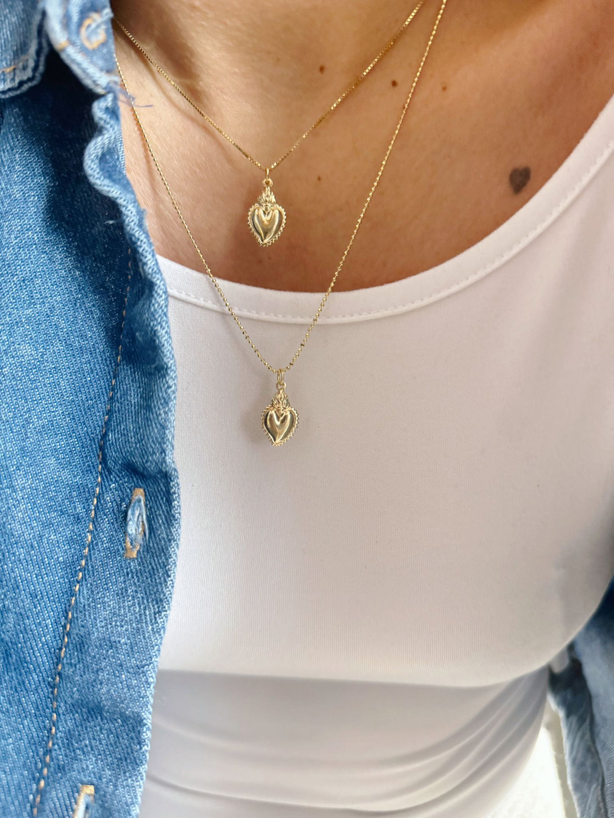 Collana cuore fiammante