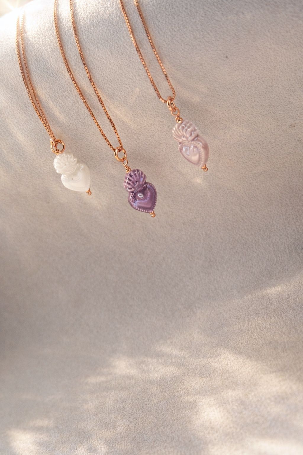 Collana cuore fiammante smaltato