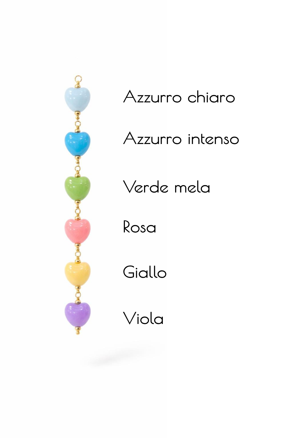 Collana cuore bombato smaltato