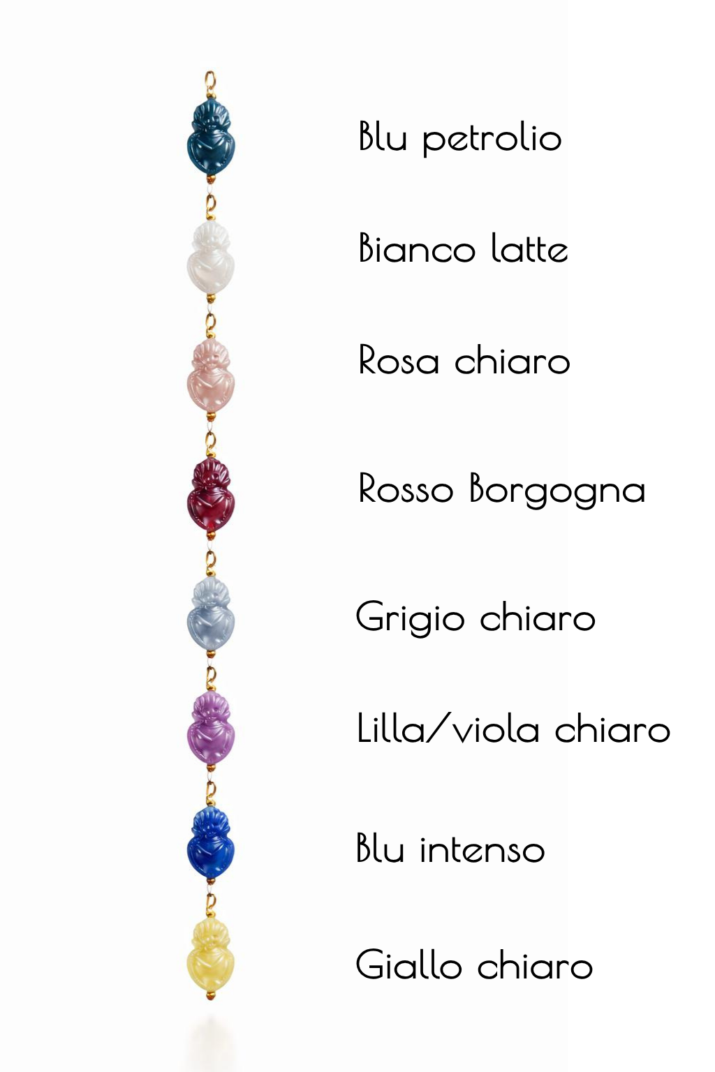 Collana cuore fiammante smaltato