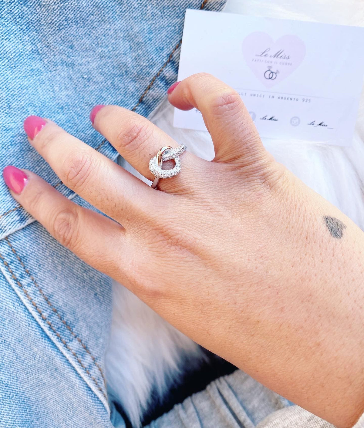 Anello nodo cuore pave’
