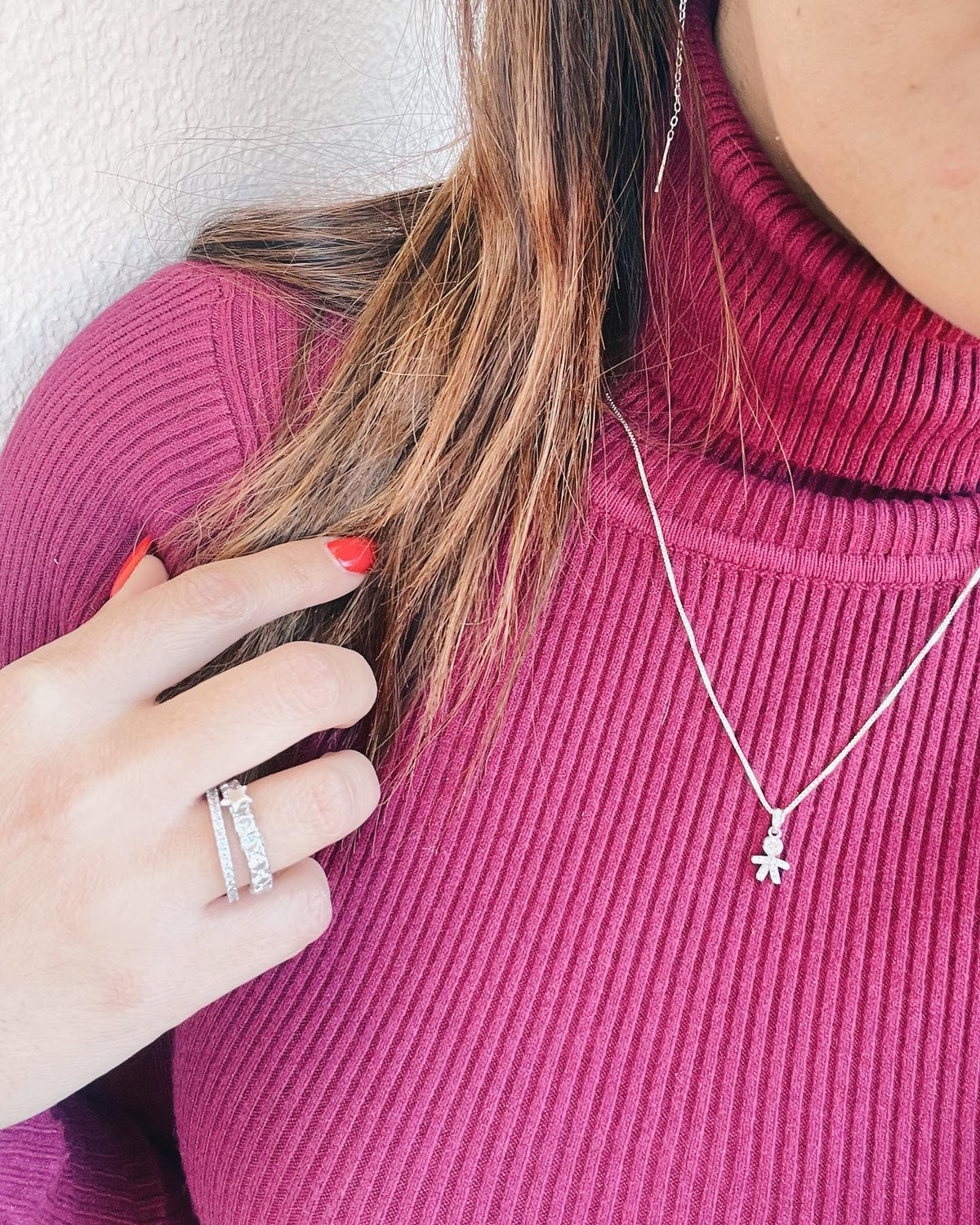 Collana bebè diamantato pendente