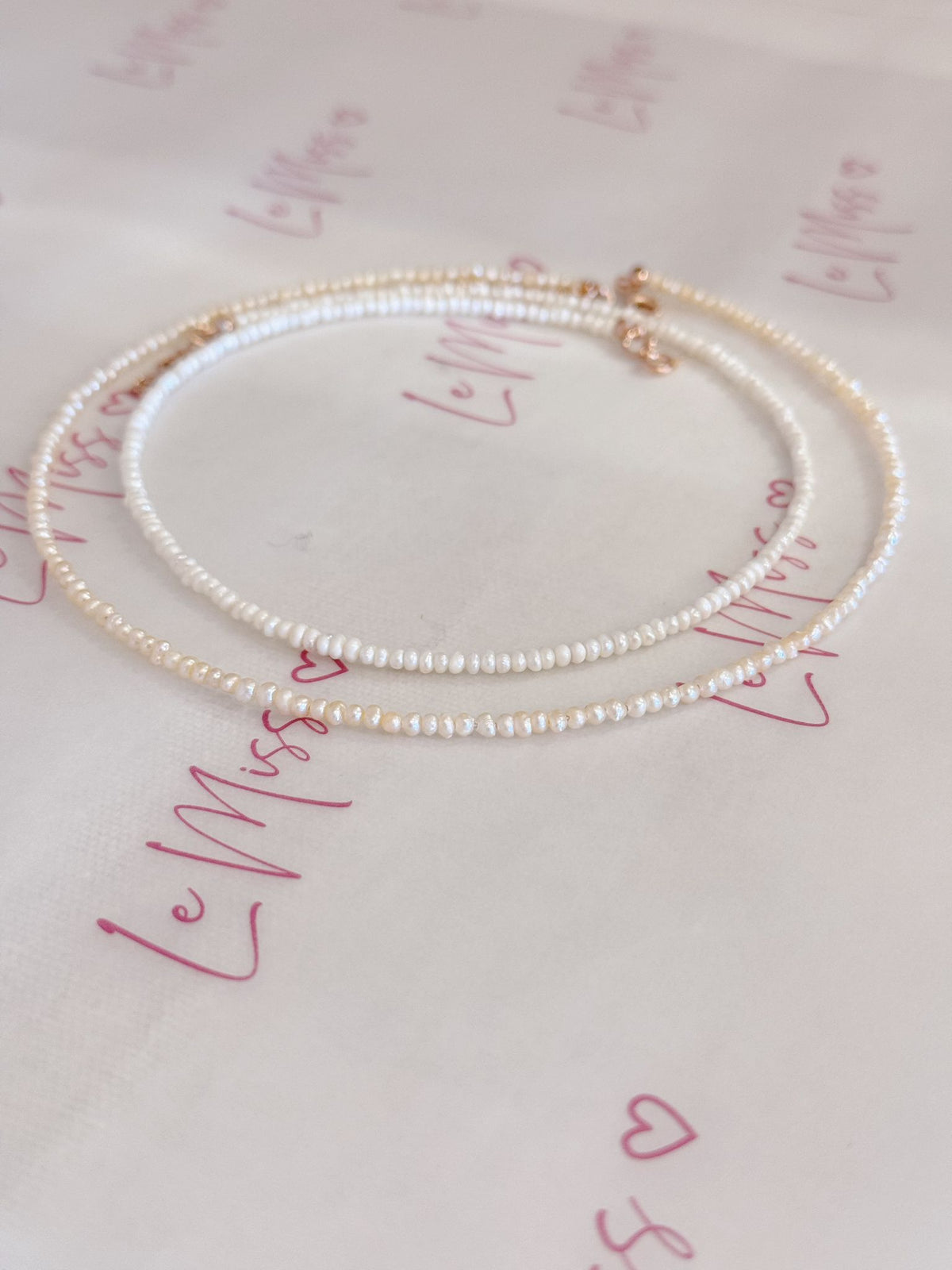 Collana perle chicchi di riso