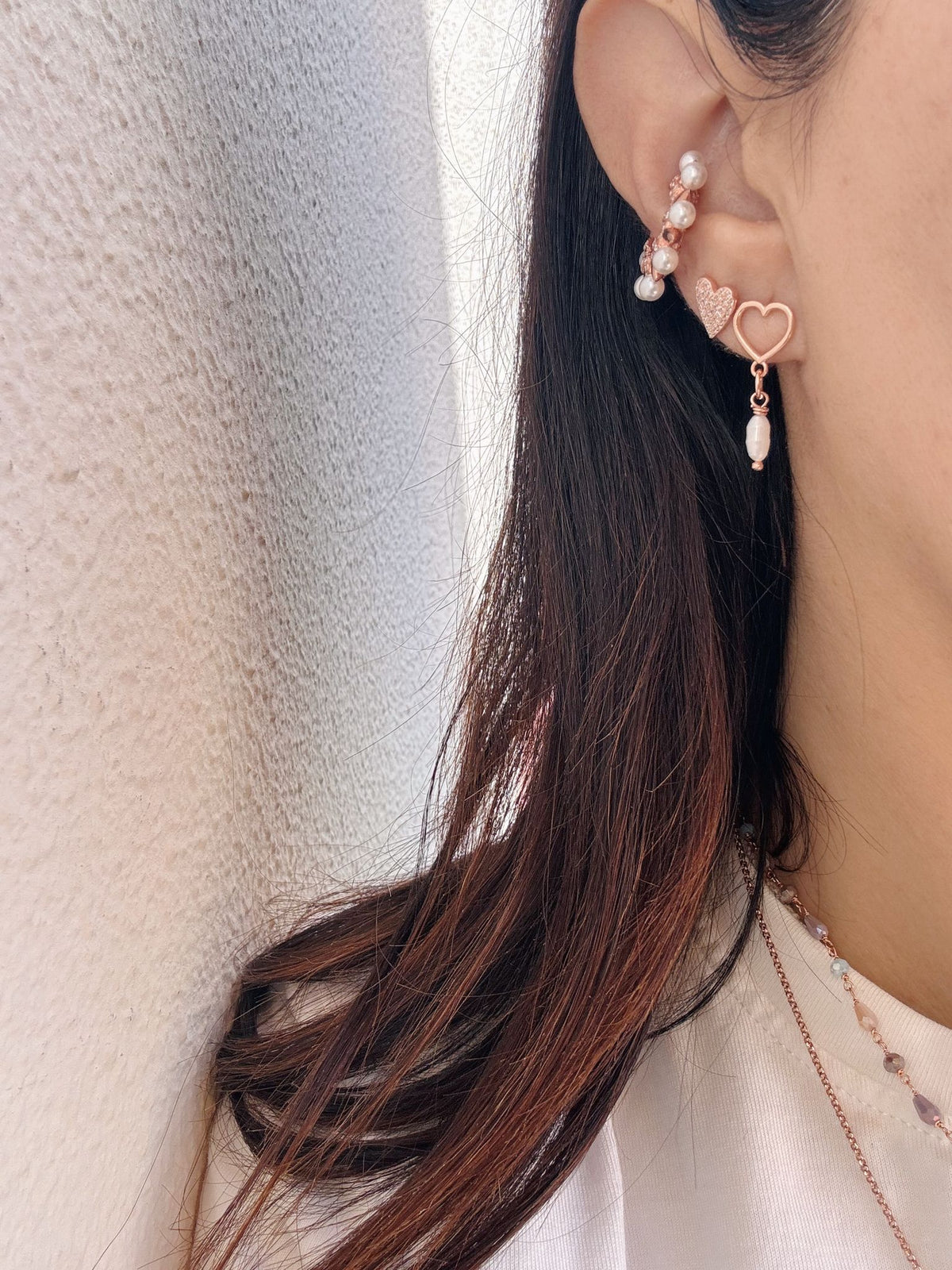 Ear cuff perle e punte