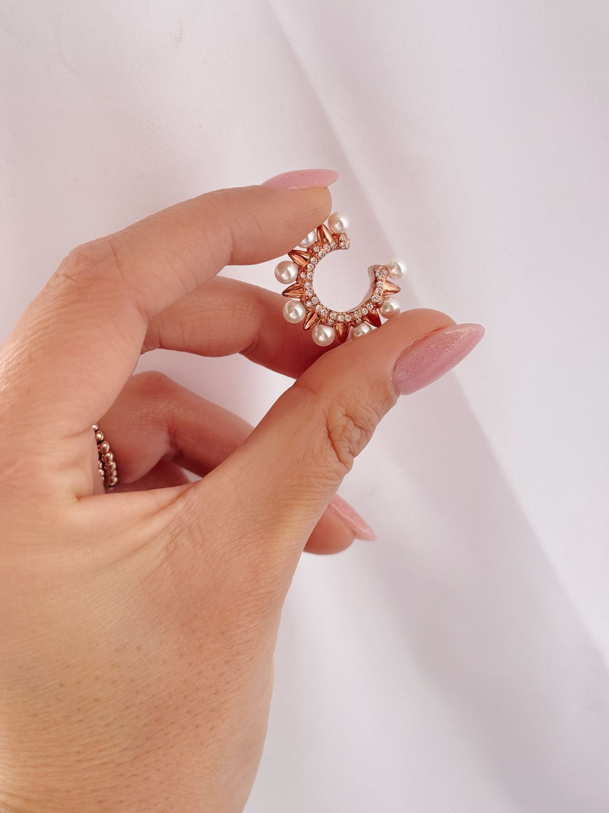 Ear cuff perle e punte