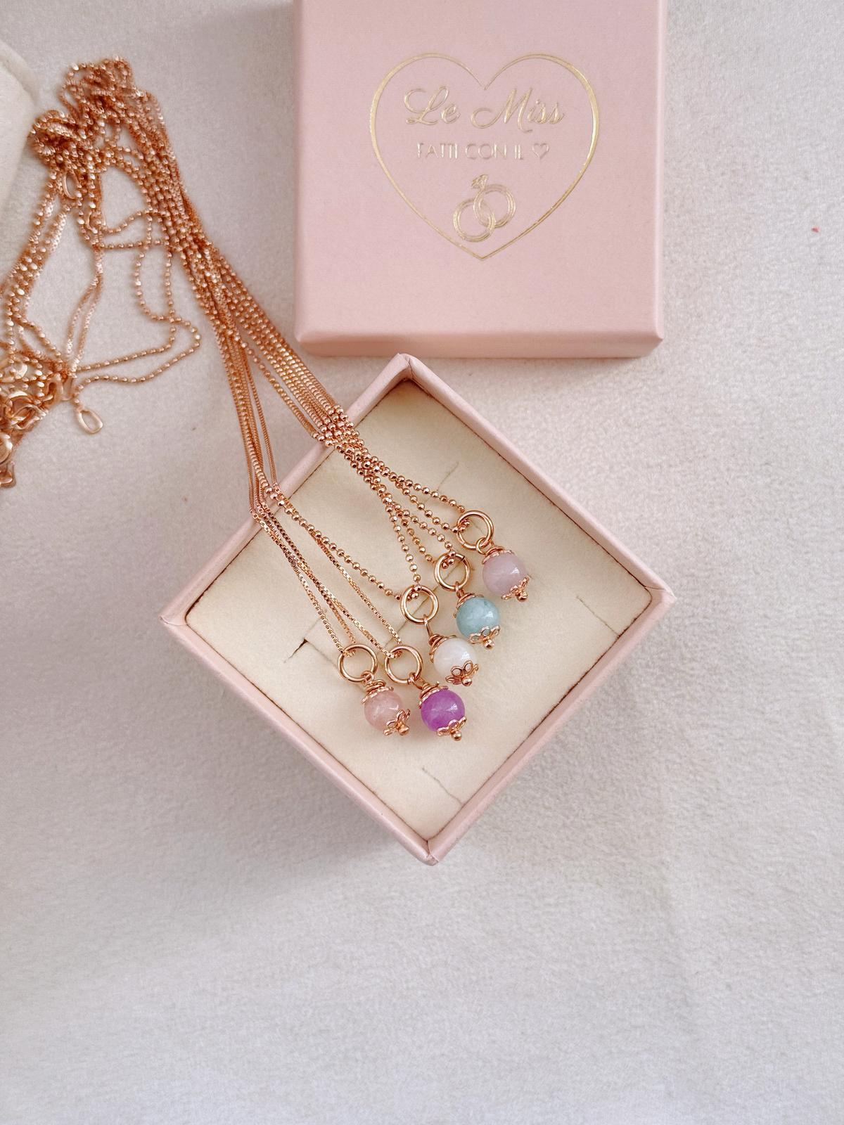 Collana pietra di quarzo