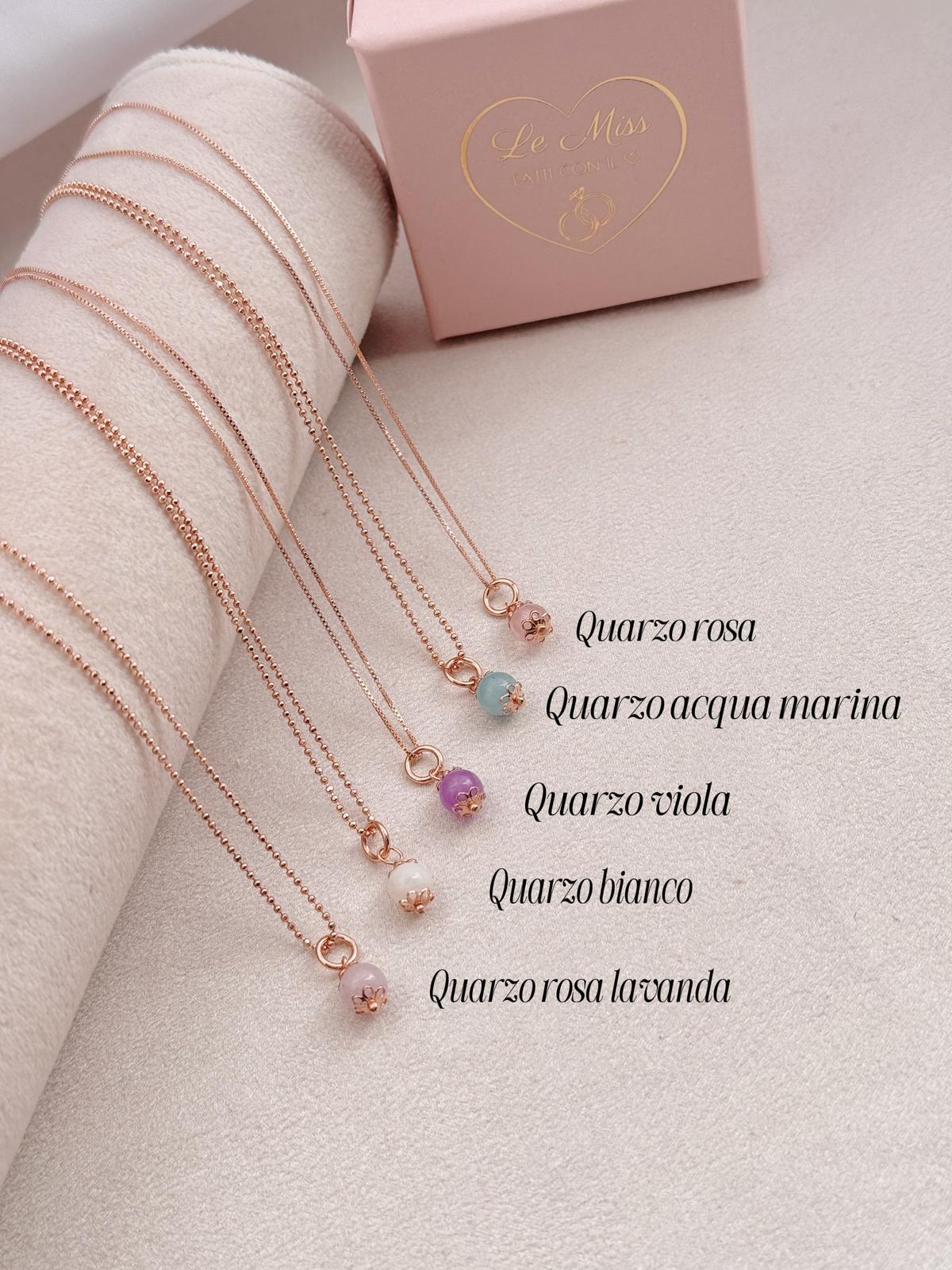 Collana pietra di quarzo