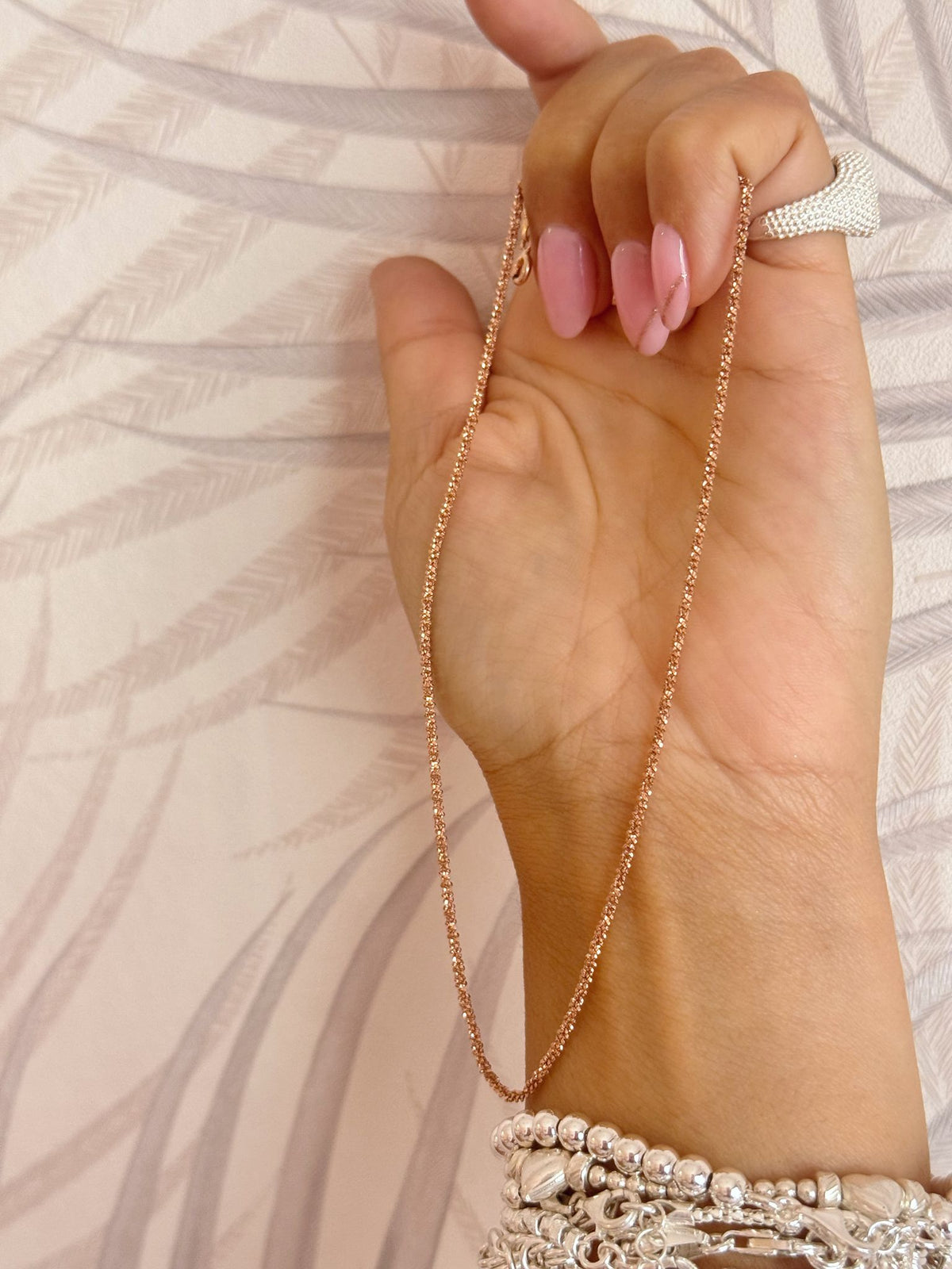 Collana filo snake diamantata
