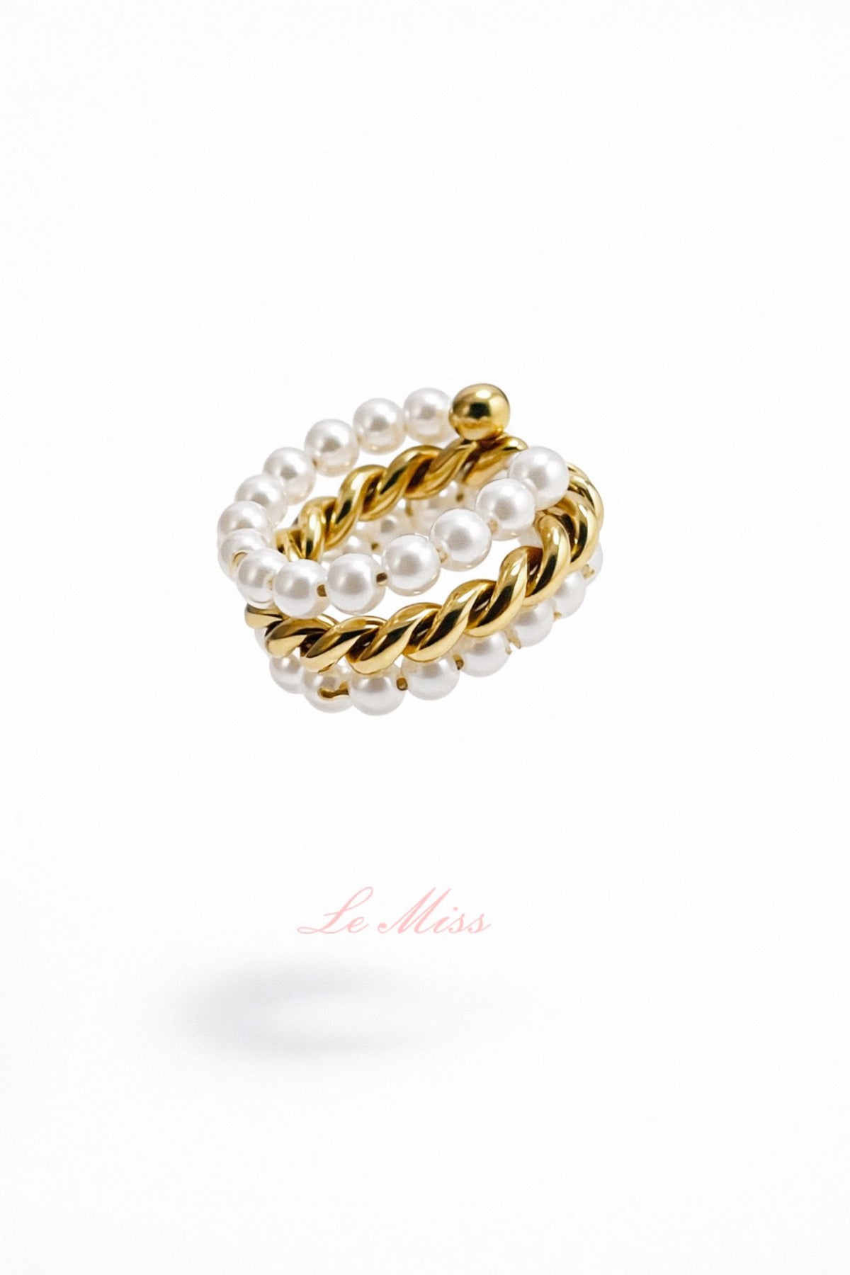 Ear cuff perle e intreccio