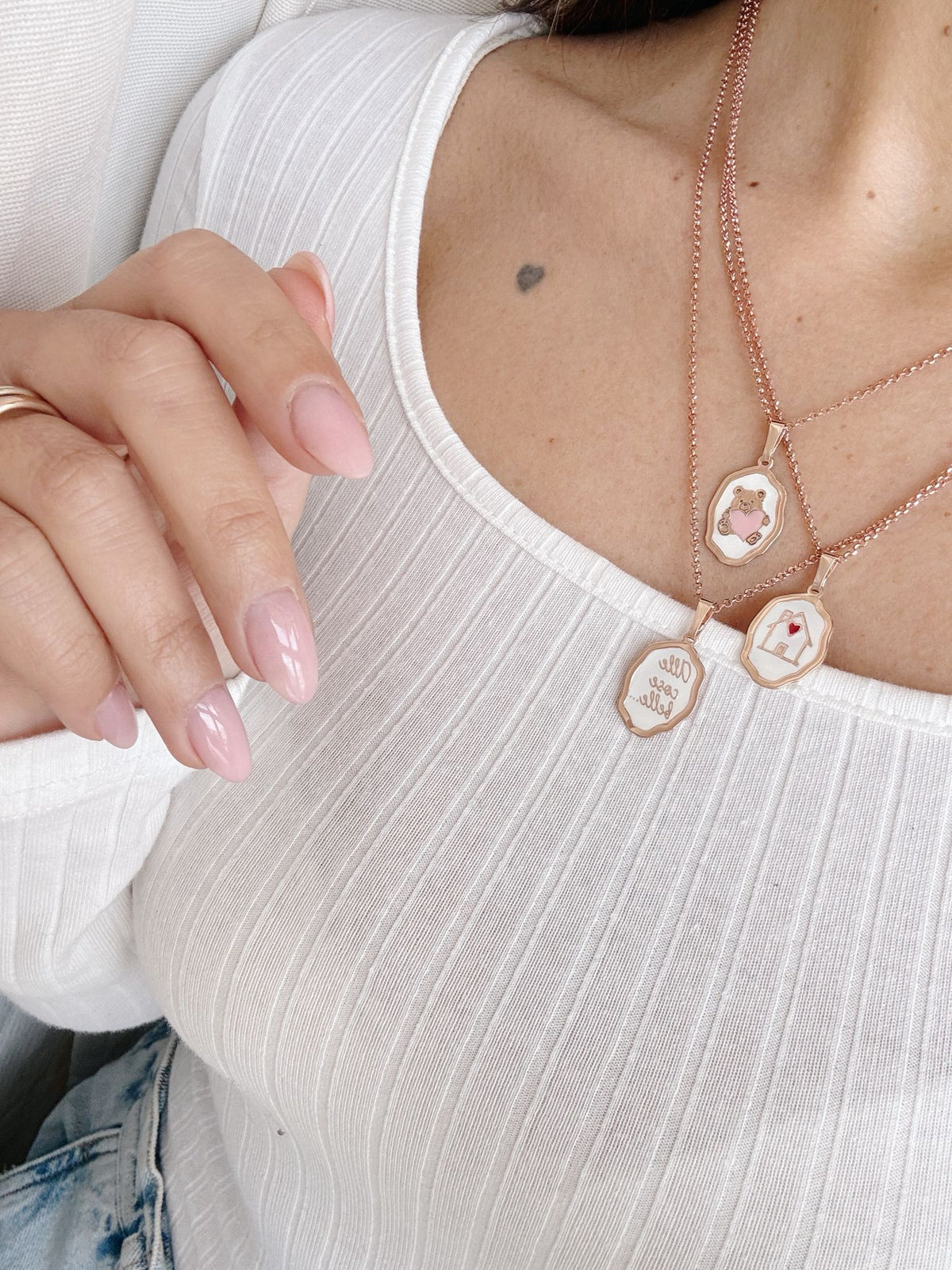 Collana medaglietta dolce orsetto