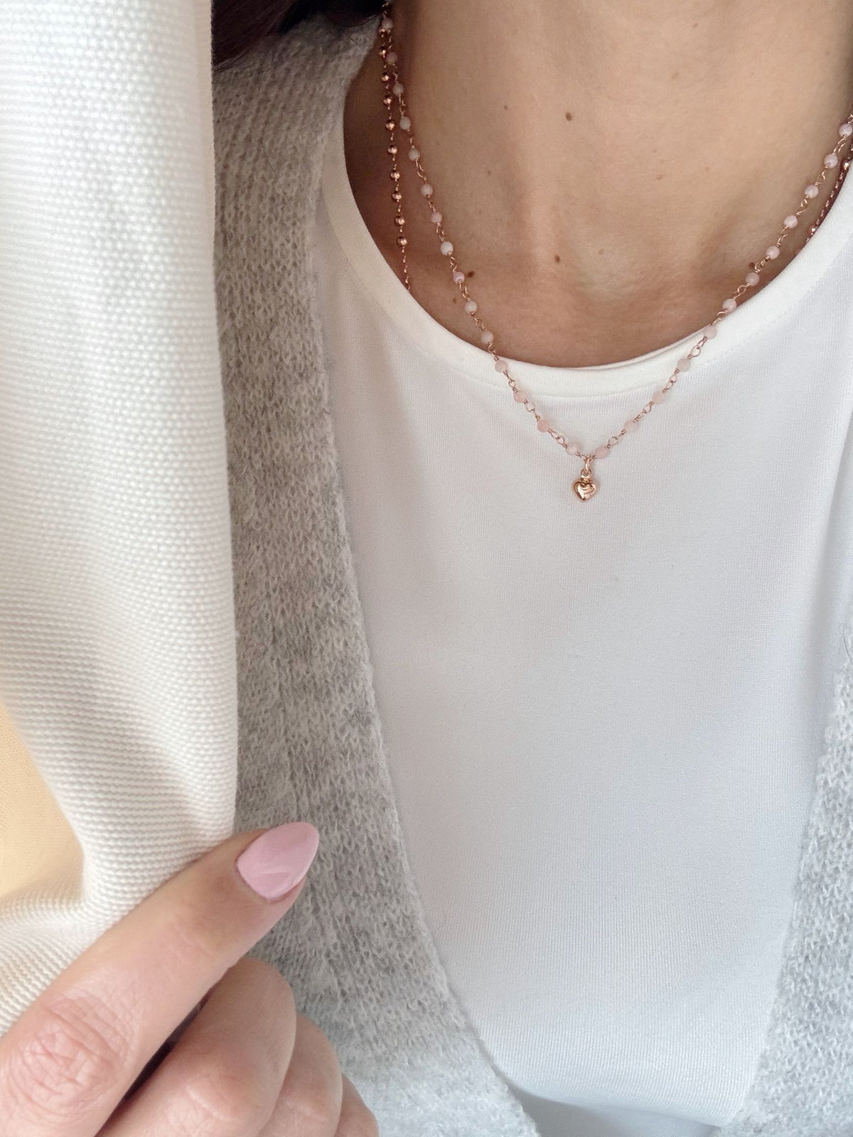 Collana heart opale
