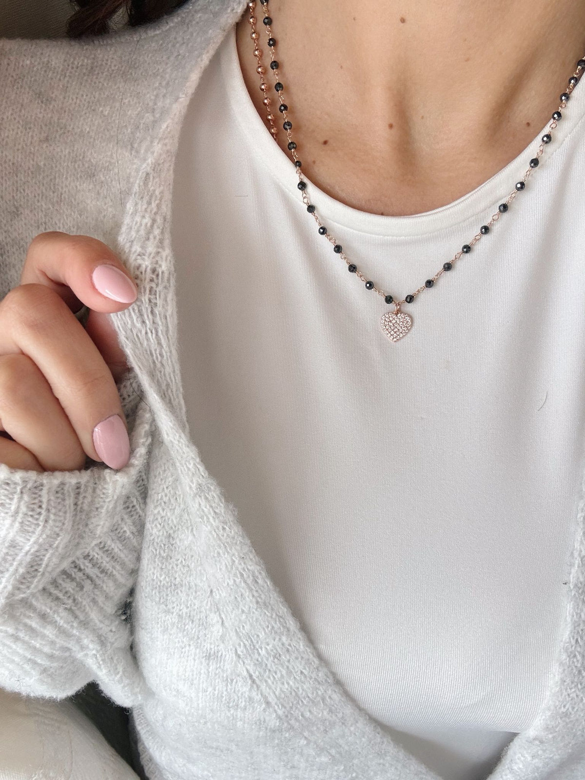 Collana heart diamantato