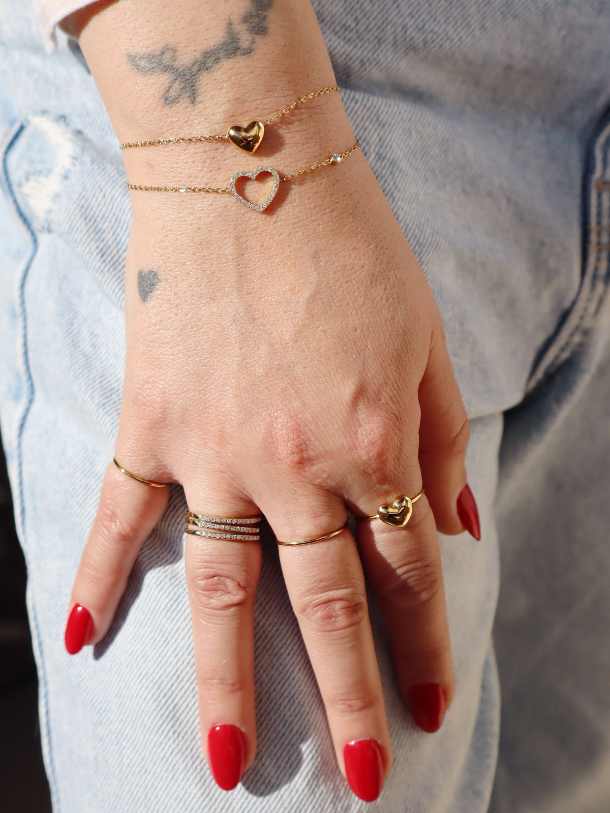 Bracciale cuore e punto luce