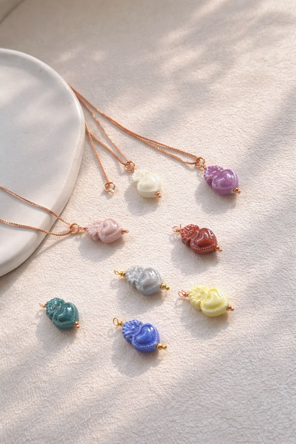 Collana cuore fiammante smaltato