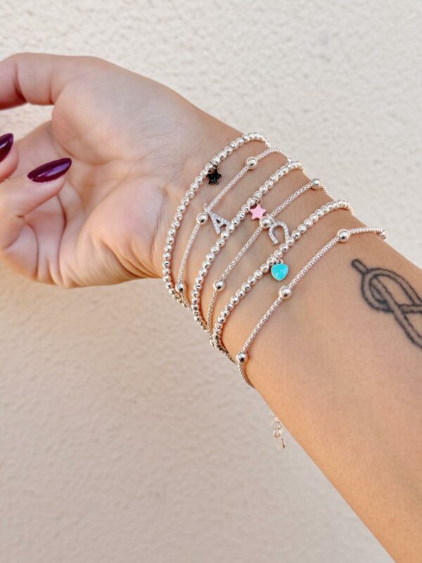 Bracciale mini sferette battute charms smaltati - immagine 2